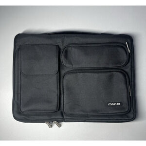 Mosiso Laptop Soft Case Briefcase Top Handle Black Full Zip Cushioned w/ Pockets